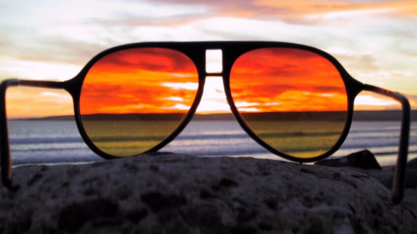 Amber lens colored sunglasses