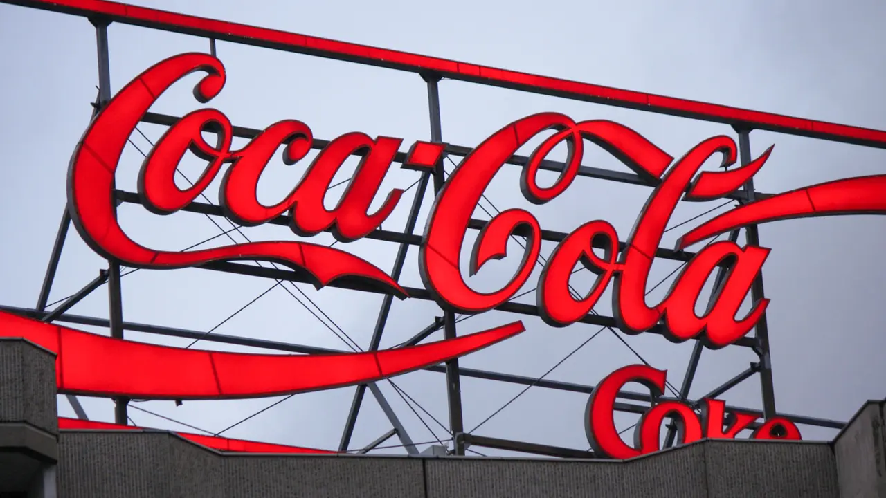 Coca-Cola Coke neon sign atop a building