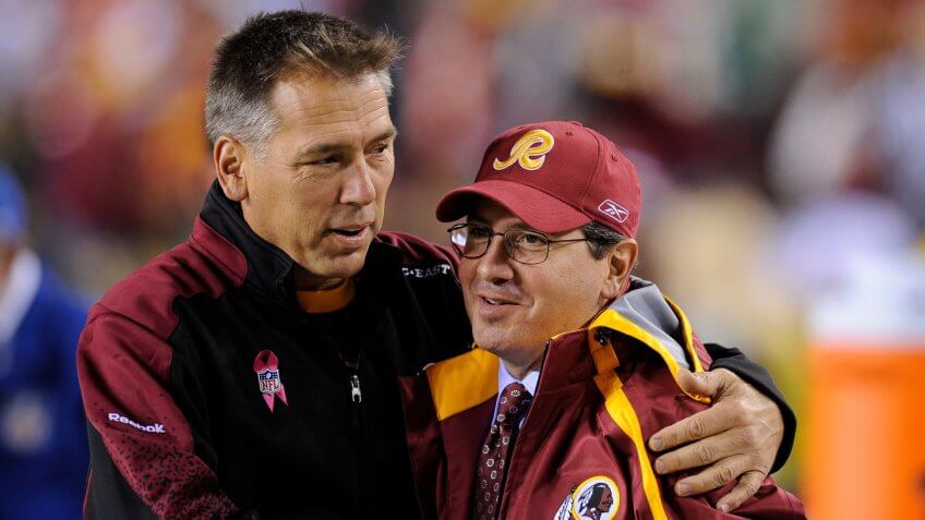 Mandatory Credit: Photo by Nick Wass/AP/REX/Shutterstock (9273562e)Jim Zorn, Dan Snyder.