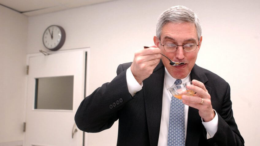 Photo by SABINA LOUISE PIERCE/AP/REX/Shutterstock CONANT Doug Conant, CEO of Campbell Soup Co., tastes one of the new and improved soups just released by the company, in Camden, N.J CAMPBELL SOUP, CAMDEN, USA
