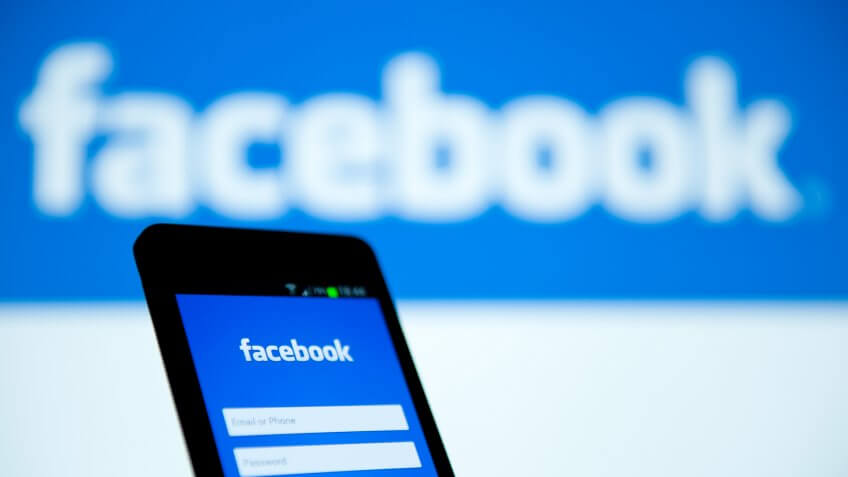 MANCHESTER - FEB 12: Facebook Sign in page on mobile phone on Feb.