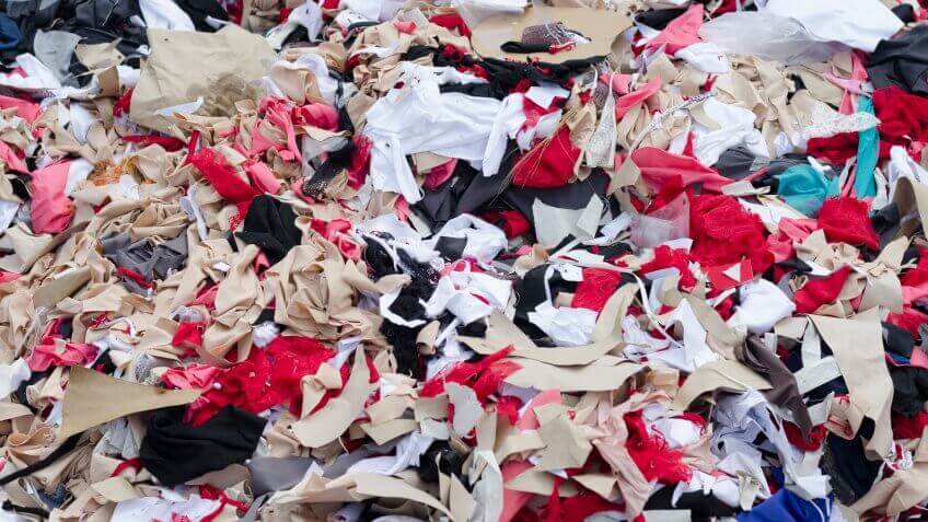 Textile from Sewing factory in municipal disposal dump site.