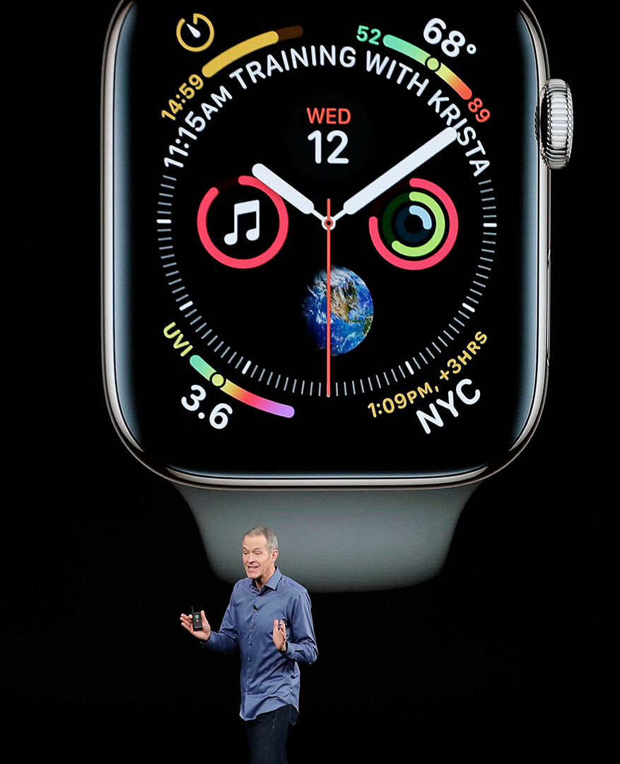 Jeff Williams, Apple's chief operating officer, speaks about the Apple Watch Series 4 at the Steve Jobs Theater during an event to announce new Apple products, in Cupertino, CalifApple Showcase, Cupertino, USA - 12 Sep 2018.