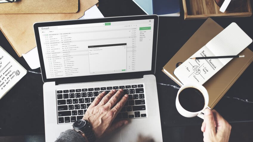 guy working with email marketing platform