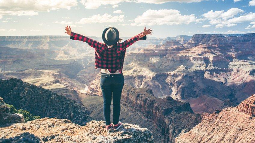 A dramatic overlook over the grand canyon in arizona USA.