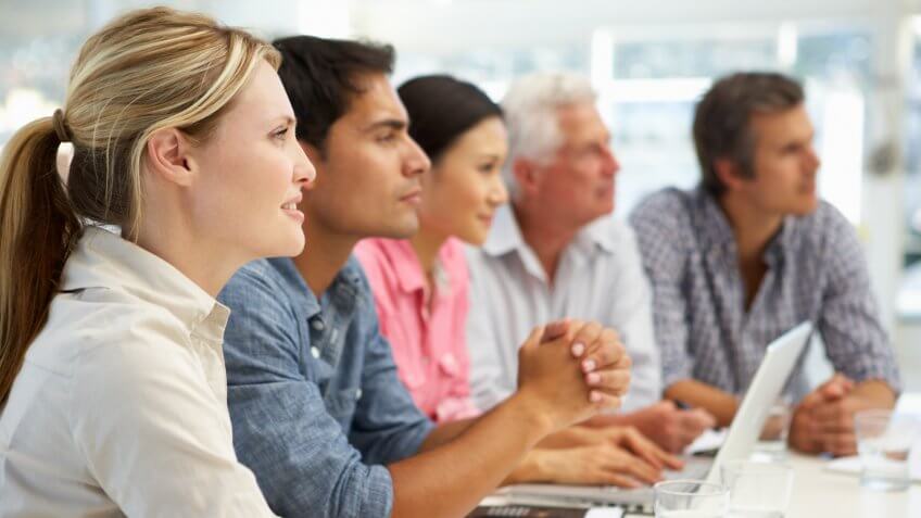 diverse focus group members listen for instructions