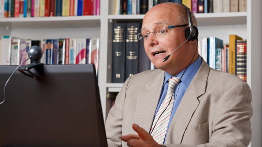 online tutor teaching a lesson