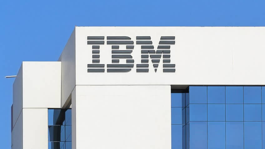 DUBAI, UAE - DECEMBER 1, 2017: Sign of IBM on the office building .