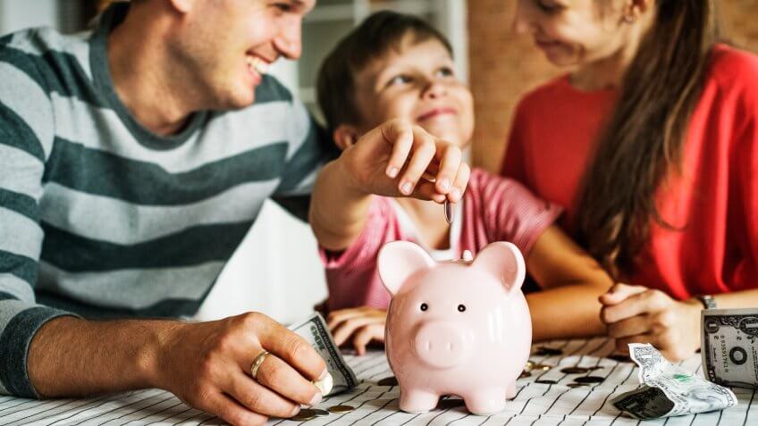 Kid earning money for future.
