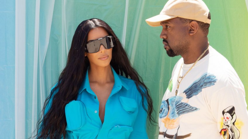 Mandatory Credit: Photo by Broadimage/REX/Shutterstock (9724497ah)Kim Kardashian, Kanye WestLouis Vuitton show, Front Row, Spring Summer 2019, Paris Fashion Week Men's, France - 21 Jun 2018.