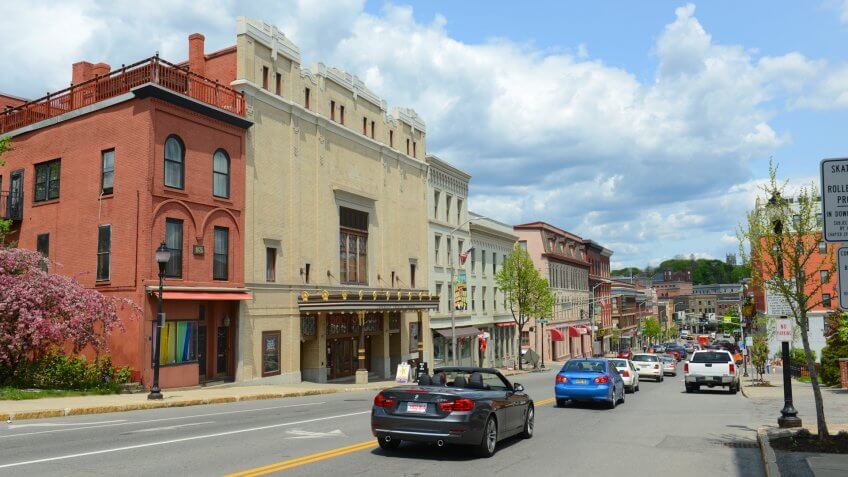 BANGOR, ME, USA - MAY 20, 2016: Bangor Opera House at Main Street in downtown Bangor, Maine, USA.