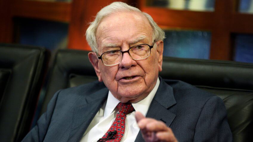 Mandatory Credit: Photo by Nati Harnik/AP/REX/Shutterstock (9665074f)Berkshire Hathaway Chairman and CEO Warren Buffett speaks during an interview in Omaha, Neb.