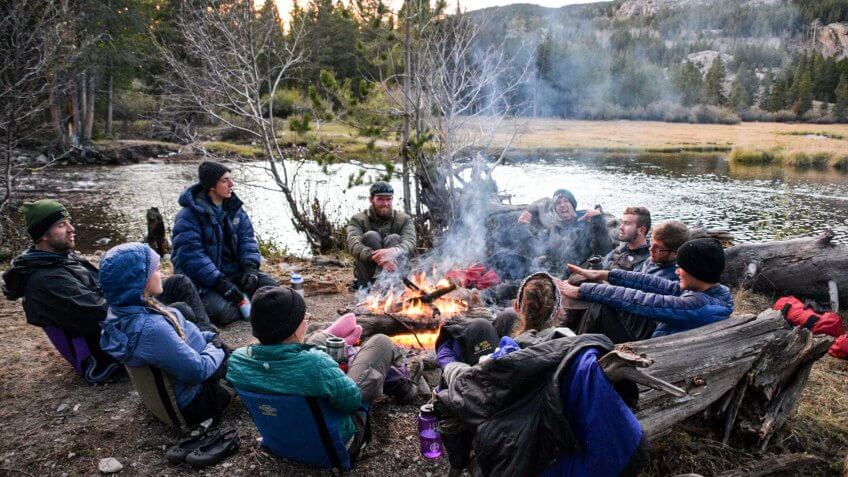 Wyoming Catholic College students at an outdoor field trip