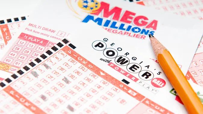 Alpharetta, GA, USA - Feruary 01, 2014 - Powerball and Mega Million lottery forms.
