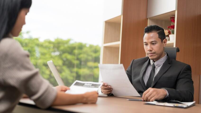 In selective focus of Business people stressful from conference during working.