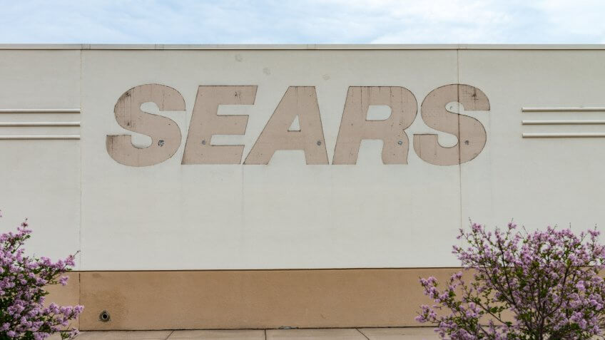SAINT CLOUD, UNITED STATES - May 30 2018: A closed Sears retail store, located at Crossroads Center mall, sits vacant.