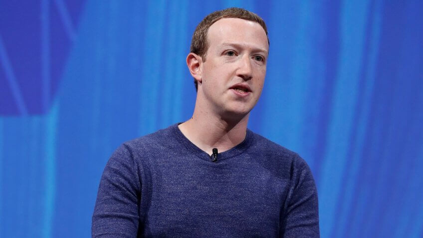 Photo by ETIENNE LAURENT/EPA-EFE/REX/Shutterstock Mark Zuckerberg VivaTech fair in Paris, France - 24 May 2018 Facebook CEO Mark Zuckerberg speaks during the VivaTech fair in Paris, France, 24 May 2018. The annual commercial convention runs from the 24 to 26 May.