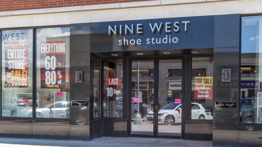 Toronto, Canada - Feb 10, 2018: Nine West shoe store at Shops at Don Mills in Toronto, Canada.