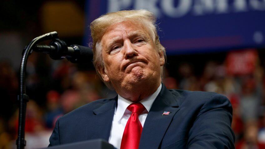 Mandatory Credit: Photo by Evan Vucci/AP/REX/Shutterstock (9960492i)President Donald Trump speaks during a campaign rally, in Chattanooga, TennElection 2018 Trump, Chattanooga, USA - 04 Nov 2018.
