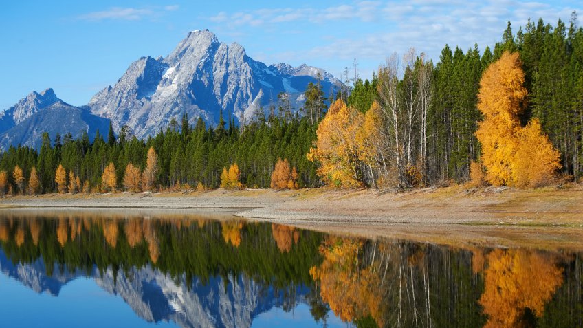 Autumn landscape in Yellowstone, Wyoming, USA.