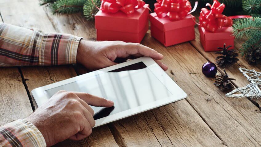 finding holiday coupon codes on tablet