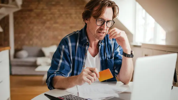 Photo of a man going through  financials problems.