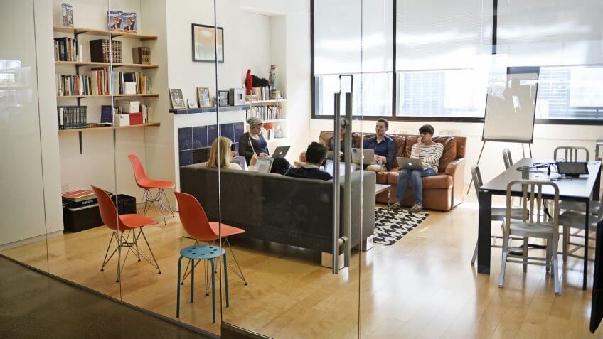 Photo by Ibl/REX/Shutterstock Airbnb officeAirbnb office, San Francisco, California, America - 24 Mar 2015.
