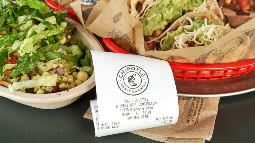 Chipotle mexican grill restaurant