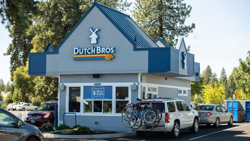 Bend, OR / USA - September 3 2018: Dutch Bros coffee shop.