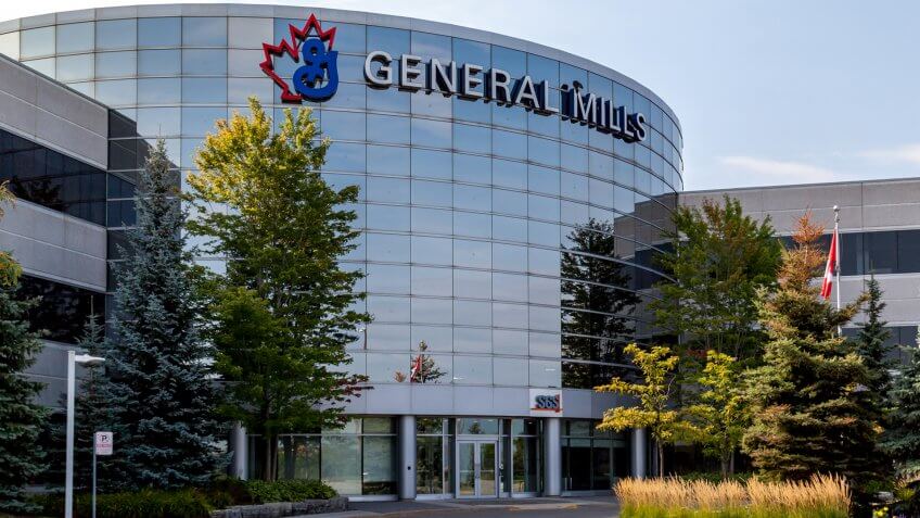 Mississauga, Ontario, Canada- August 25, 2018: General Mills Canada head office in Mississauga, Canada, an American manufacturer and marketer of branded consumer foods.