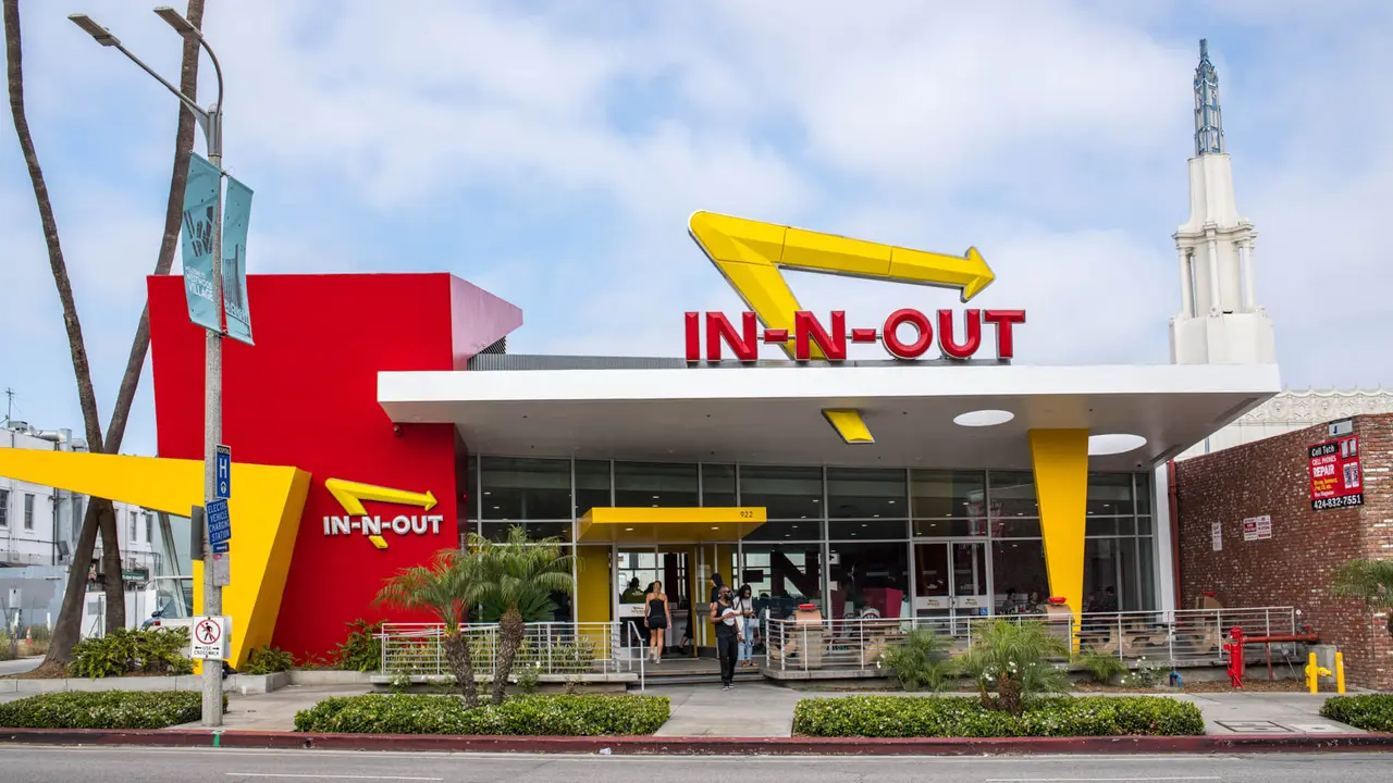 Los Angeles, CA: June 21, 2018: In-N-Out Burger fast food restaurant in Westwood, California.