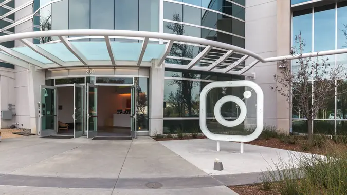 Menlo Park, California, USA - March 30, 2018: Entrance of Instagram headquarters in Silicon Valley.
