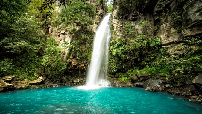 La Cangreja waterfall in Rincon de la Vieja National Park in Gua