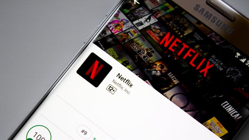Kazan, Russian Federation - Jun 15, 2018: Netflix application running on android Samsung S5.