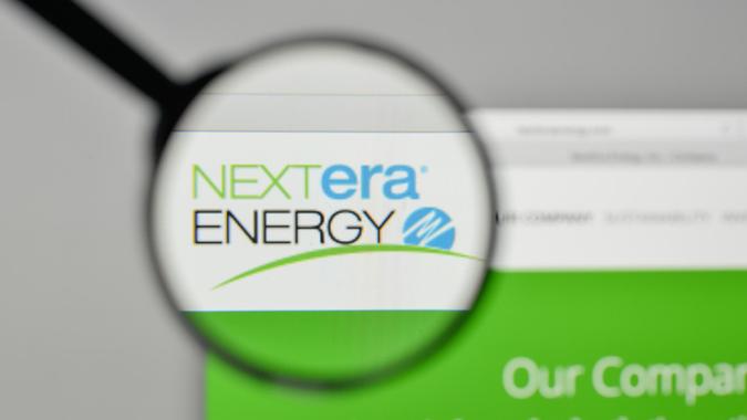 Milan, Italy - November 1, 2017: NextEra Energy logo on the website homepage. Milan, Italy - November 1, 2017: NextEra Energy logo on the website homepage.