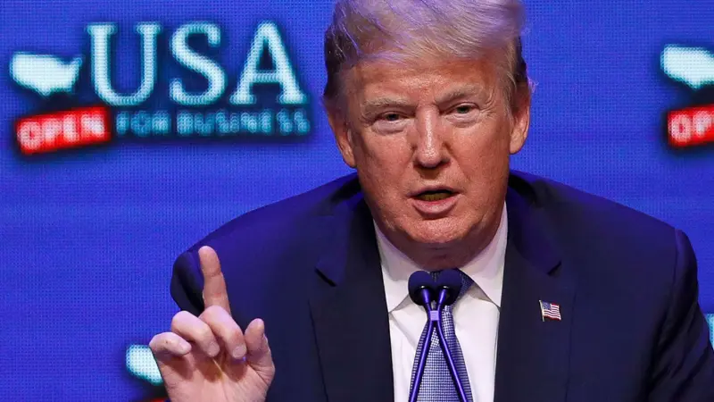 Mandatory Credit: Photo by John Locher/AP/REX/Shutterstock (9725569k)President Donald Trump speaks at a roundtable discussion on tax reform, in Las VegasTrump, Las Vegas, USA - 23 Jun 2018.