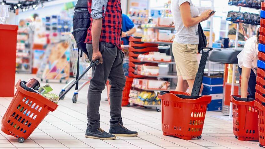 customers waiting in line at Target