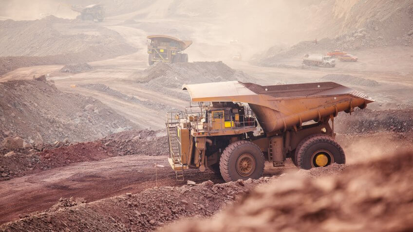 Mining Activity, mining dump truck.