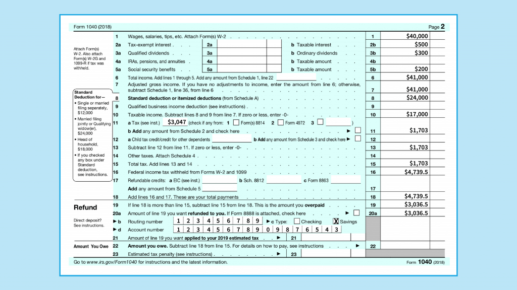 1040 Tax Rate Chart