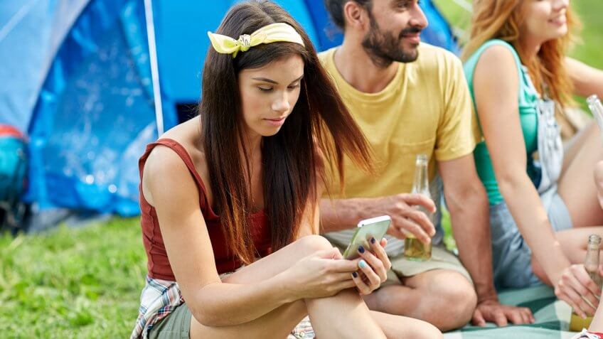 using smartphone out in the wilderness