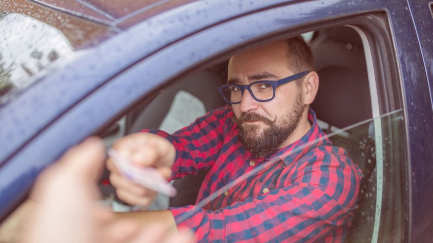 giving a driver a ticket for speeding
