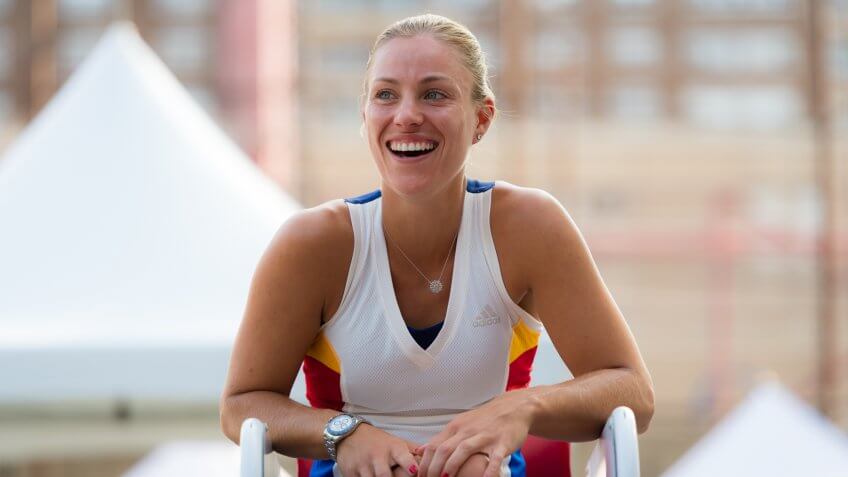 NEW YORK CITY, - AUGUST 26 : Angelique Kerber at the 2017 US Open Grand Slam tennis tournament - Image.