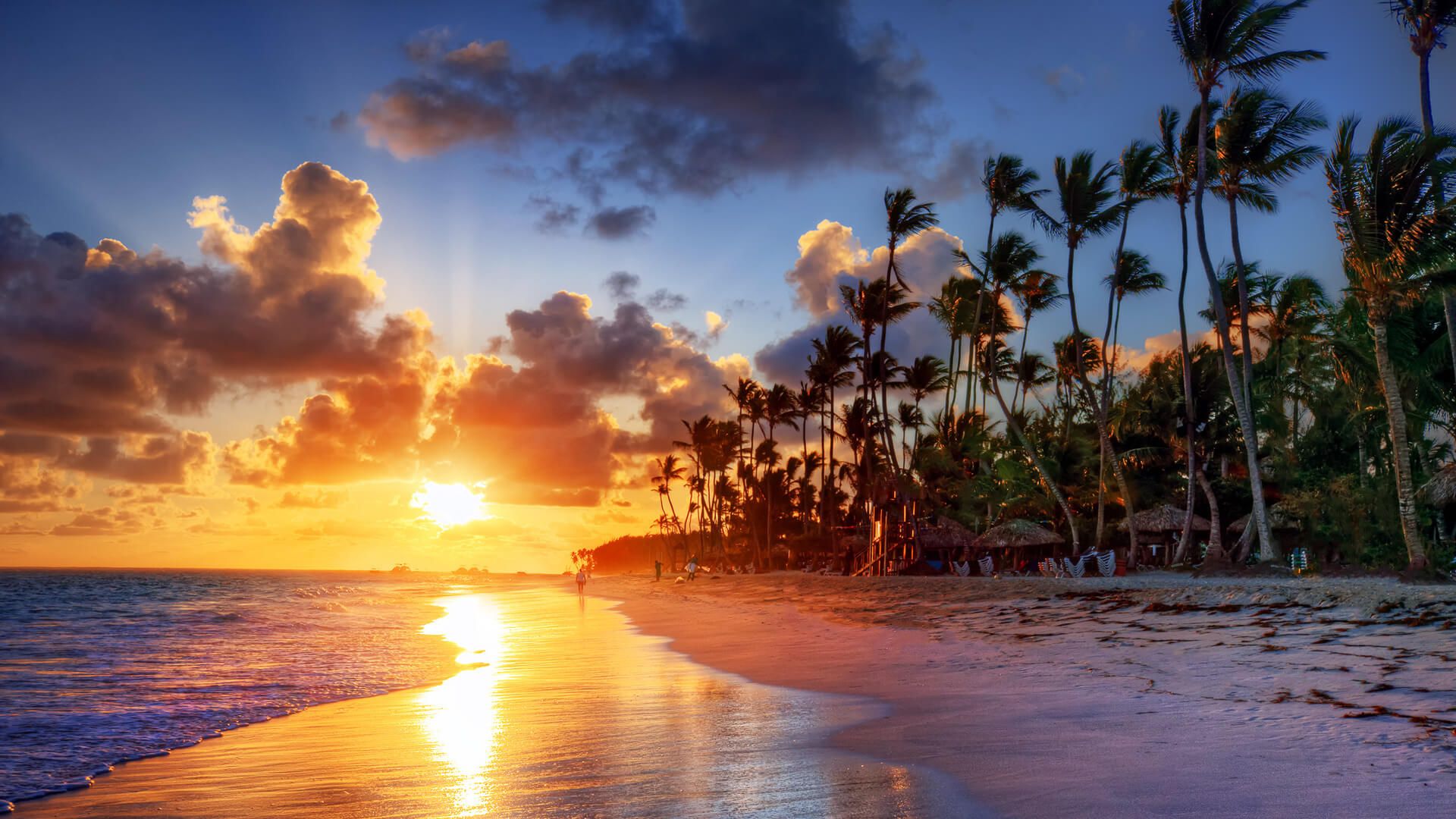 Bahamas beach at sunset