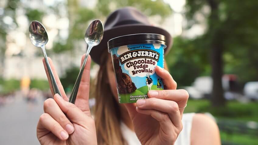 Chocolate Fudge Brownie lifestyle shot Ben and Jerry's