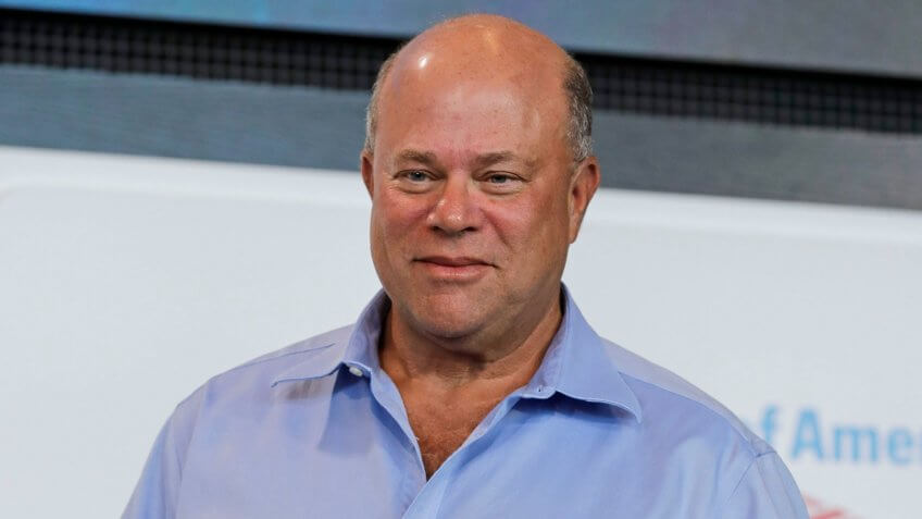 Mandatory Credit: Photo by Chuck Burton/AP/REX/Shutterstock (9754254o)New Carolina Panthers owner David Tepper poses for a photo during a news conference at Bank of America Stadium in Charlotte, N.