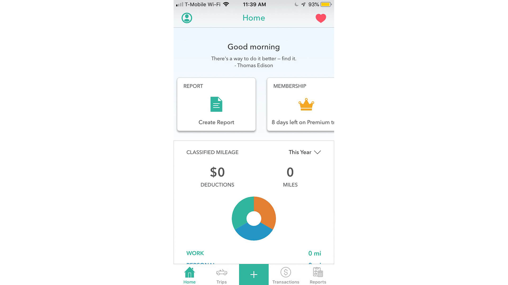 Everlance Mileage Tracker mobile app