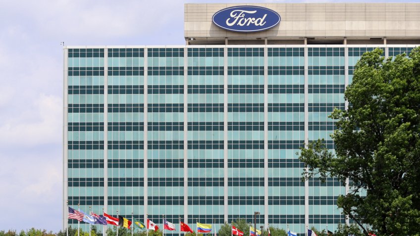 Dearborn, MI, USA – July 31, 2014: The Ford Motor Company World Headquarters building located in Dearborn, Michigan.
