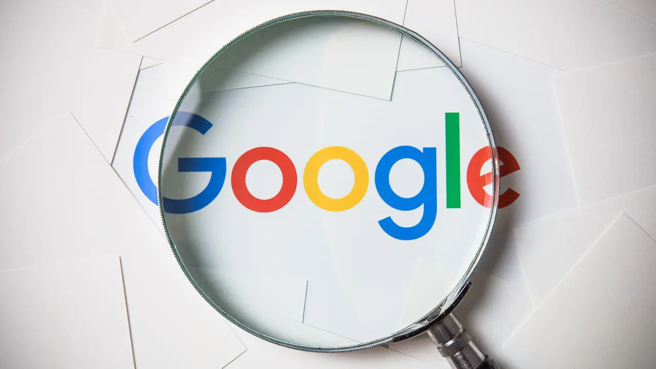 Google search with magnifying glass concept