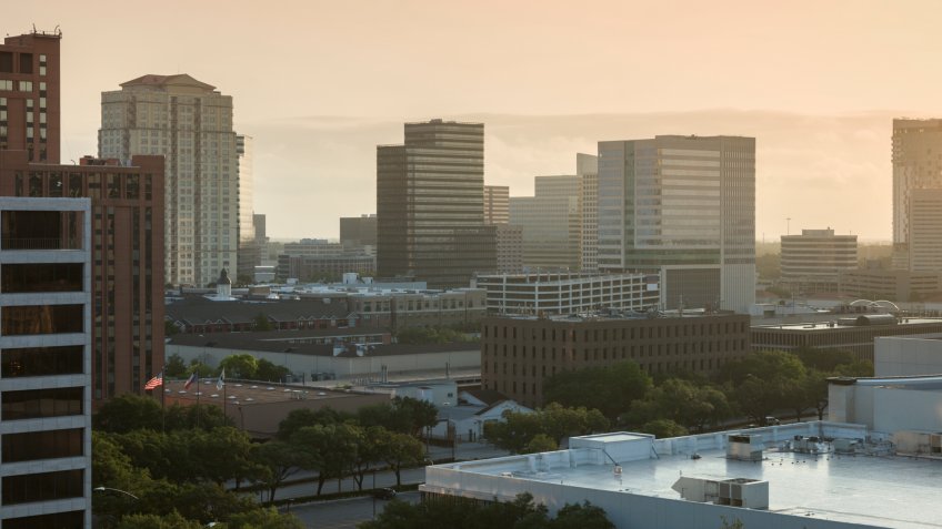 Houston at sunrise. Houston, Texas, USA