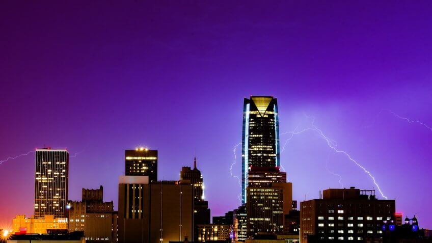 Lightning in Oklahoma City.